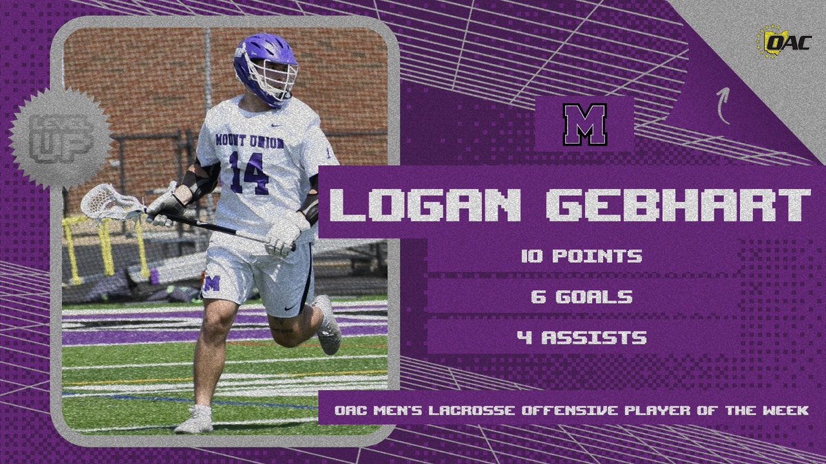 Mount Union Purple Raiders on Twitter "Logan Gebhart Named OAC Men's