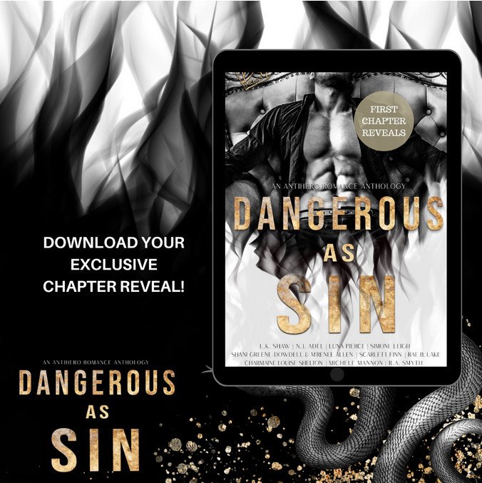 🖤 ☠️ DANGEROUS AS SIN CHAPTER REVEALS! 🖤 ☠️

When you love a villain, do you become one too?

Be the first to taste what's to come in this epic set of 17 Anti-Hero Romances.

► Grab Samples- BookHip.com/ZSXSKKH

► Preorder Dangerous As Sin- books2read.com/DangerousAsSin
