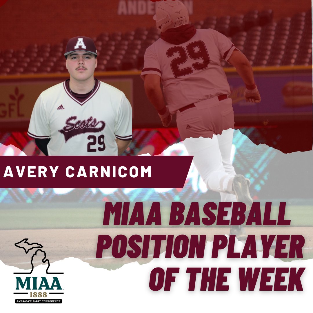 AlmaScots's tweet photo. Big performances from Track and Baseball last week scored four MIAA Athlete of the Week Honors!

Devin Rice and Andrea Taghon set new program records!

Tyler Johnson recorded 14 K's and Avery Carnicom hit for 3 HR's and 8 RBI's for the weekend!
@AlmaScotsXCTF 
@AlmaScotsBSB https://t.co/r0Rs16VP0d