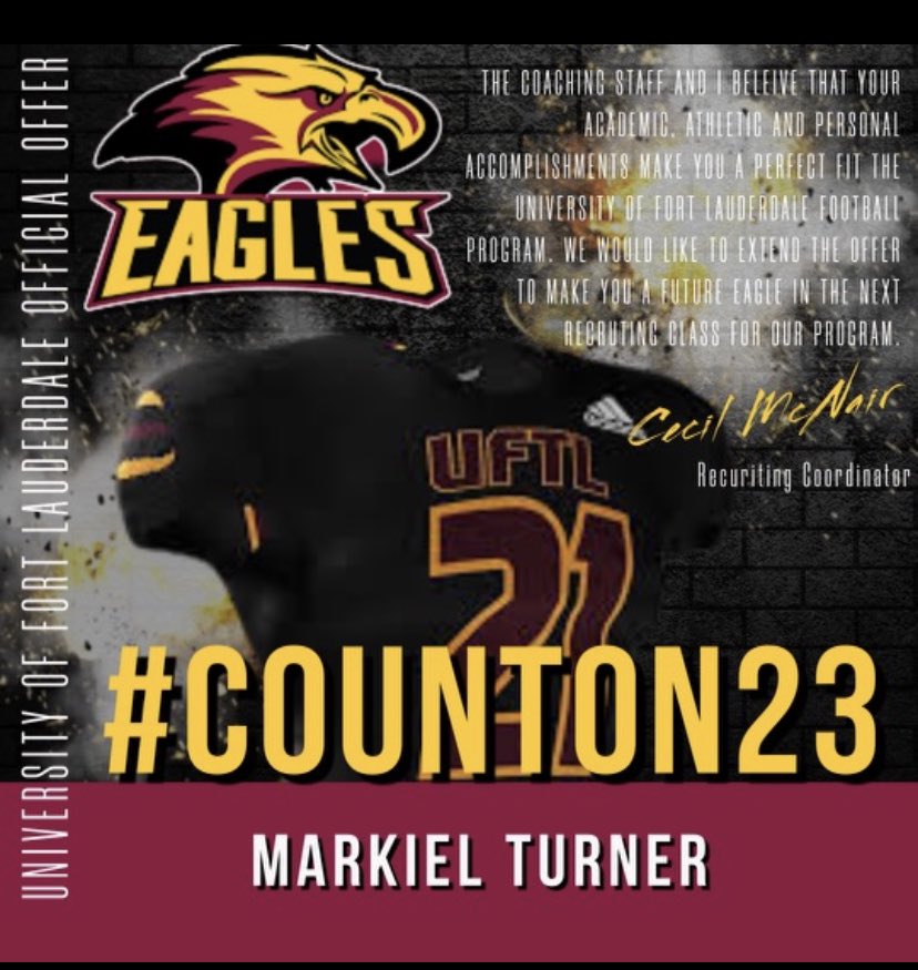 Blessed to receive an offer from university of Fort Lauderdale <a href="/CoachMcnair22/">CoachMac</a>