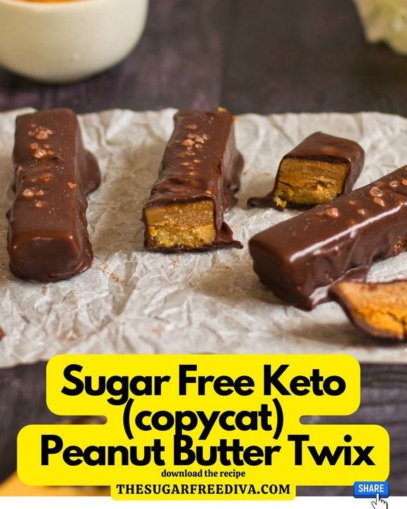 ✔How to make Sugar Free Peanut Butter Twix -😋😋(Copycat) 👉 sfdiva.co/3CUm1tP Only 3 net carbs!