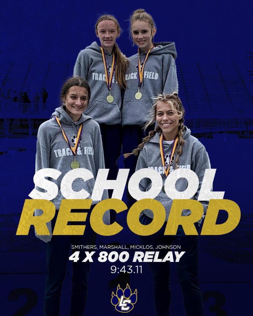 This is a special group of young ladies! Our 4X800 is at #1 in the State (All Classifications) through week 3 of the season! 
🥇 Carl Lewis Invitational
🥇 OU Indoor Meet
🥇 Montgomery Relays
#FindAWay🦁