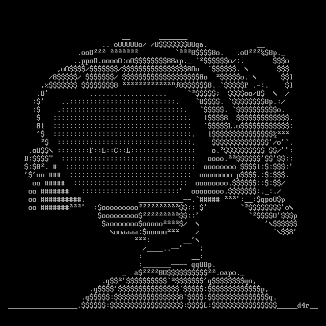 darokin's tweet photo. Canti from FuliCuli 
#FLCL #animefanart #ASCII #ASCIIart #CP437 #FoolyCooly #canti https://t.co/1pB3CNNtW4