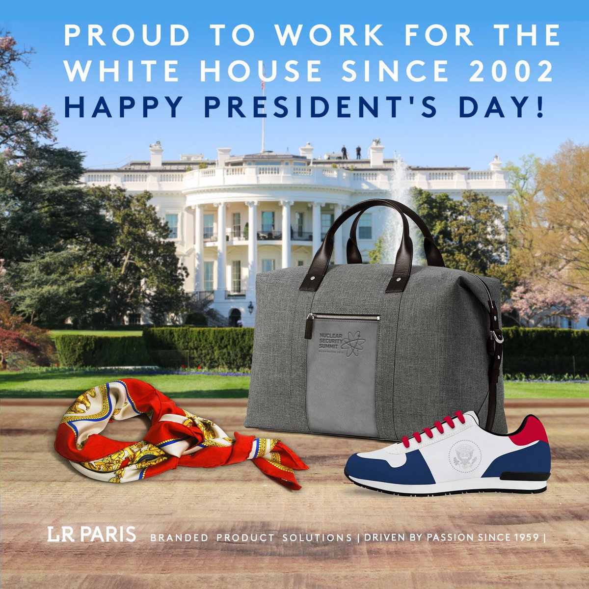 LRParis's tweet photo. Happy President's Day! Since 2002, LR Paris has created top-of-the-line Branded Product Solutions for every President of the United States and First Lady. Reach out to discuss how we can help you elevate your brand.   https://t.co/8EcBFHhq2H https://t.co/XkvceJknUA