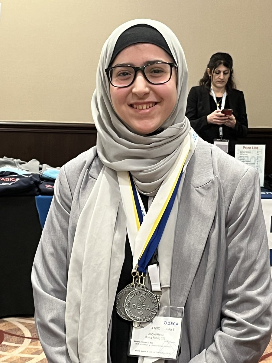 A future BR International DECA competitor! Meet Joury, grade 9 student, who ended Ontario DECA Provincials in the top 10 in her event and brought home lots of hardware. Congratulations Joury! <a href="/Principal_BR/">R. Di Ianni</a> <a href="/HCDSB/">Halton Catholic DSB</a> <a href="/BishopReding/">Bishop Reding</a> <a href="/BRDECA_/">DECA @ Bishop Reding</a> <a href="/DECA_BR/">BRDECA</a>
