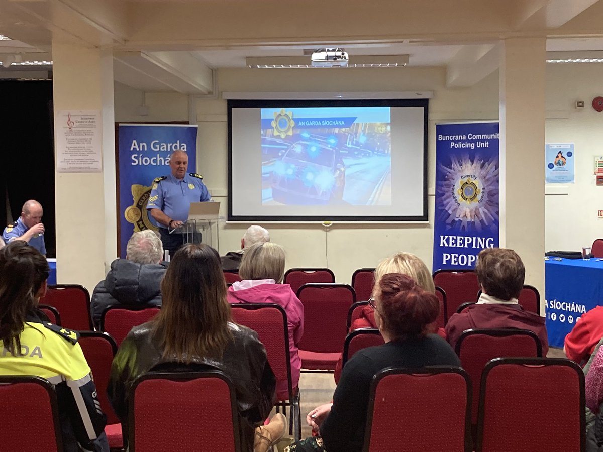 ExchangeInish's tweet image. Crime prevention talk tonight #garda #crimeprevention @DonegalGYDP @GardaTraffic