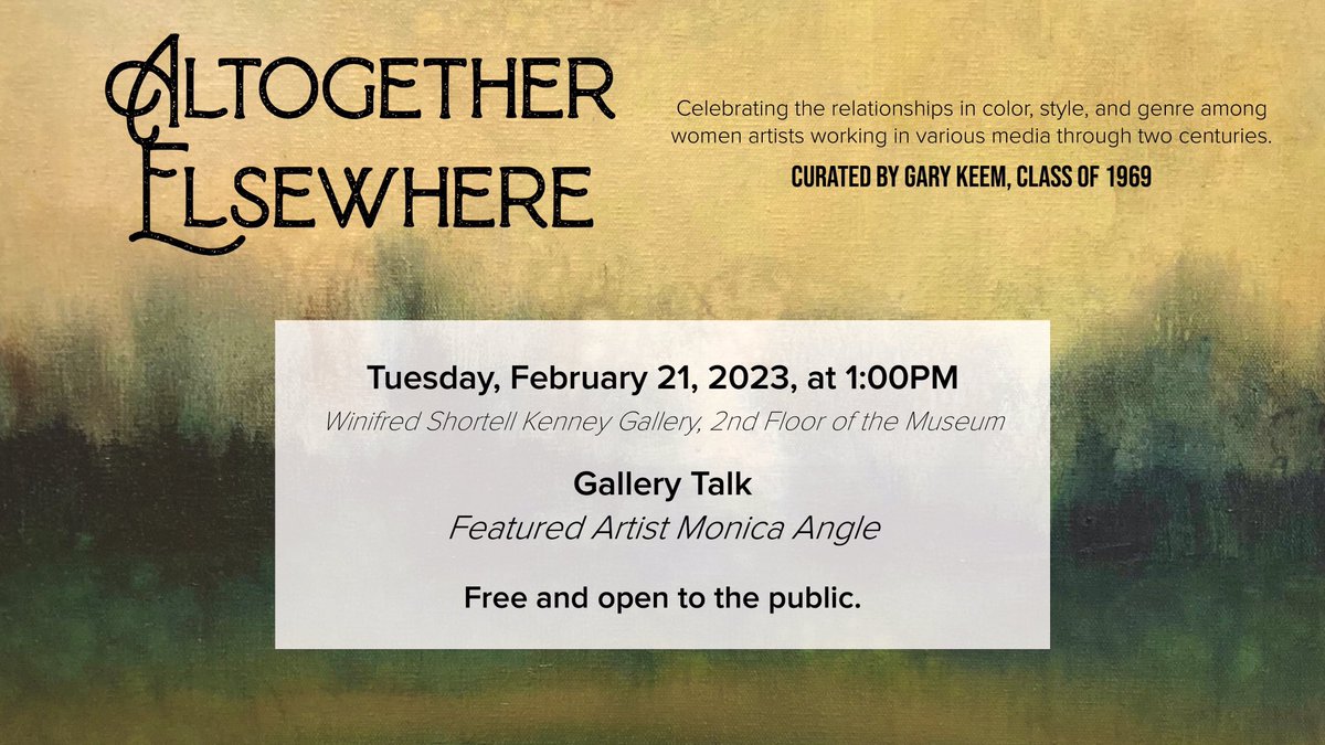 QuickArtsCenter's tweet image. Join us tomorrow, February 21st at 1:00pm in our Winifred Shortell Kenney Gallery for a gallery talk by Buffalo based artist Monica Angle whose work is featured in our current exhibition “Altogether Elsewhere”