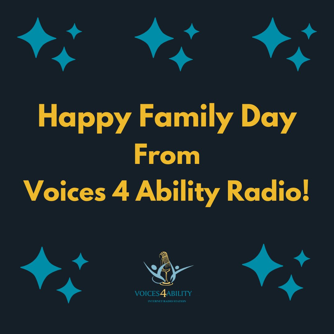 V4ARadio's tweet photo. Happy Family Day from Voices 4 Ability Radio!
.
.
.
.
#HappyFamilyDay #FamilyDay #V4A #V4ARadio #Voices4AbilityRadio #Voices4Ability #Connect4Life https://t.co/xu3pPxxdZM