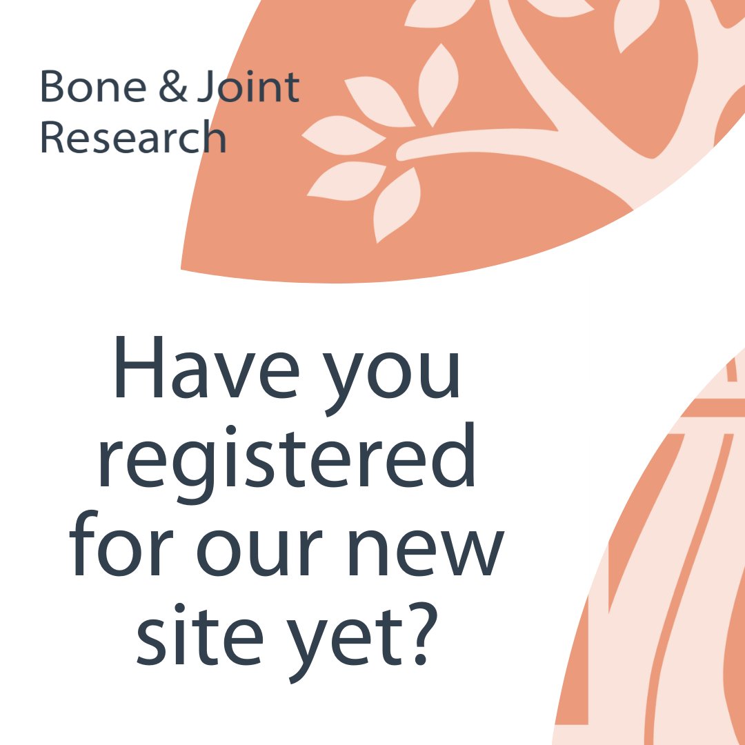 Are you already a subscriber to one or more of the Bone &amp; Joint journals? Check your emails for a link to register for our new and improved site; it only takes a couple of minutes! (And if you have any problems, contact subs@boneandjoint.org.uk.)

#BJR

ow.ly/EkUr50MWRnQ