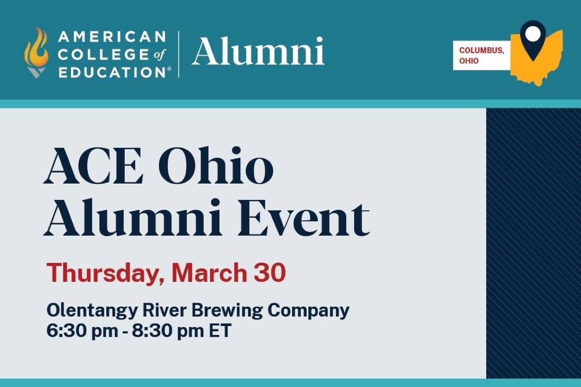 Look what’s coming Ohio! 

@ACEedu is coming your way next month, Central Ohio! Mark your calendars for another great time mingling with your fellow ACE students, Faculty and Alumni! I can’t wait to see you all there! #ACEAlumni #CurrentStudents #FutureStudents