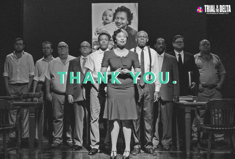Thank you cast, crew, donors, sponsors, Collaboraction staff, community &amp; press partners, and YOU! We could not do this kind of deeply transformative work without your support– keep up with what's in store for TRIAL IN THE DELTA  at collaboraction.org/trial-in-the-d…