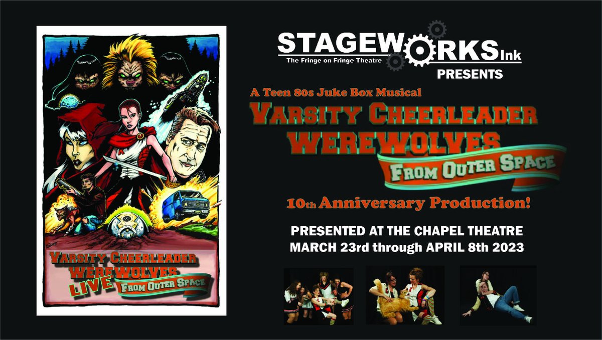 StageWorksInk's tweet image. "Varsity Cheerleader Werewolves From Outer Space" Returns - mailchi.mp/36174fc7c860/v…
Tickets @ stageworkstickets.com