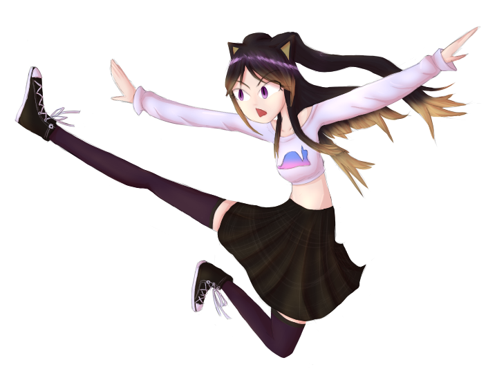 art_zealous's tweet photo. fanart of the vtuber @ViviMayoi  doing the Miyako flying kick. +special effects colors in replies due to 4 image limit https://t.co/e5idhZLgF2