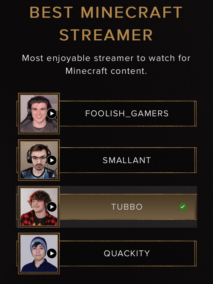 Twitter reacts as Tubbo asks fans to vote for him in the Minecraft category  for upcoming Streamer Awards