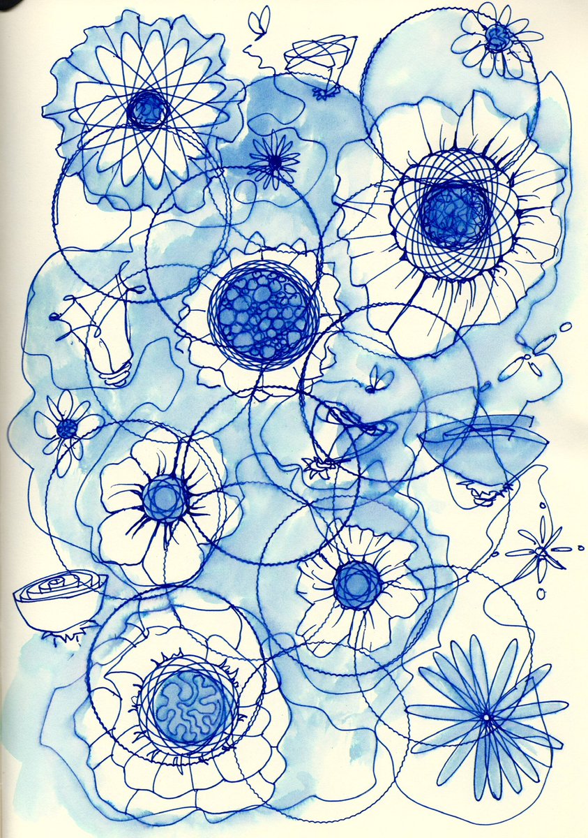 ArthurSKing's tweet photo. More sketchbook fun, ballpoint ink bleed. https://t.co/AP7JkTLU5h