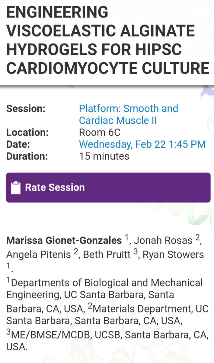 Marissa Gionet-Gonzales, PhD (@marissagionet) on Twitter photo I am proud to be representing the <a href="/stowers/">Steve Towers CX Man</a> and @pruitt_research labs at #BPS2023! I will be giving a talk Wednesday on my work to engineer viscoelastic hydrogels for cardiomyocytes. Come by to learn about pig hearts and hydrogels! I am proud to be representing the <a href="/stowers/">Steve Towers CX Man</a> and @pruitt_research labs at #BPS2023! I will be giving a talk Wednesday on my work to engineer viscoelastic hydrogels for cardiomyocytes. Come by to learn about pig hearts and hydrogels!