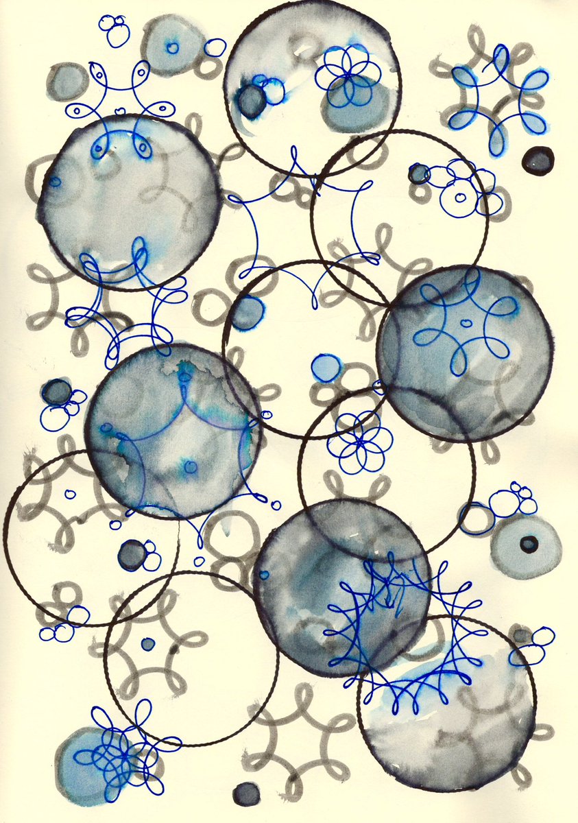 ArthurSKing's tweet photo. Sketchbook play time, letting the water bleed, the ink is so much fun! https://t.co/7CEkby6jqG