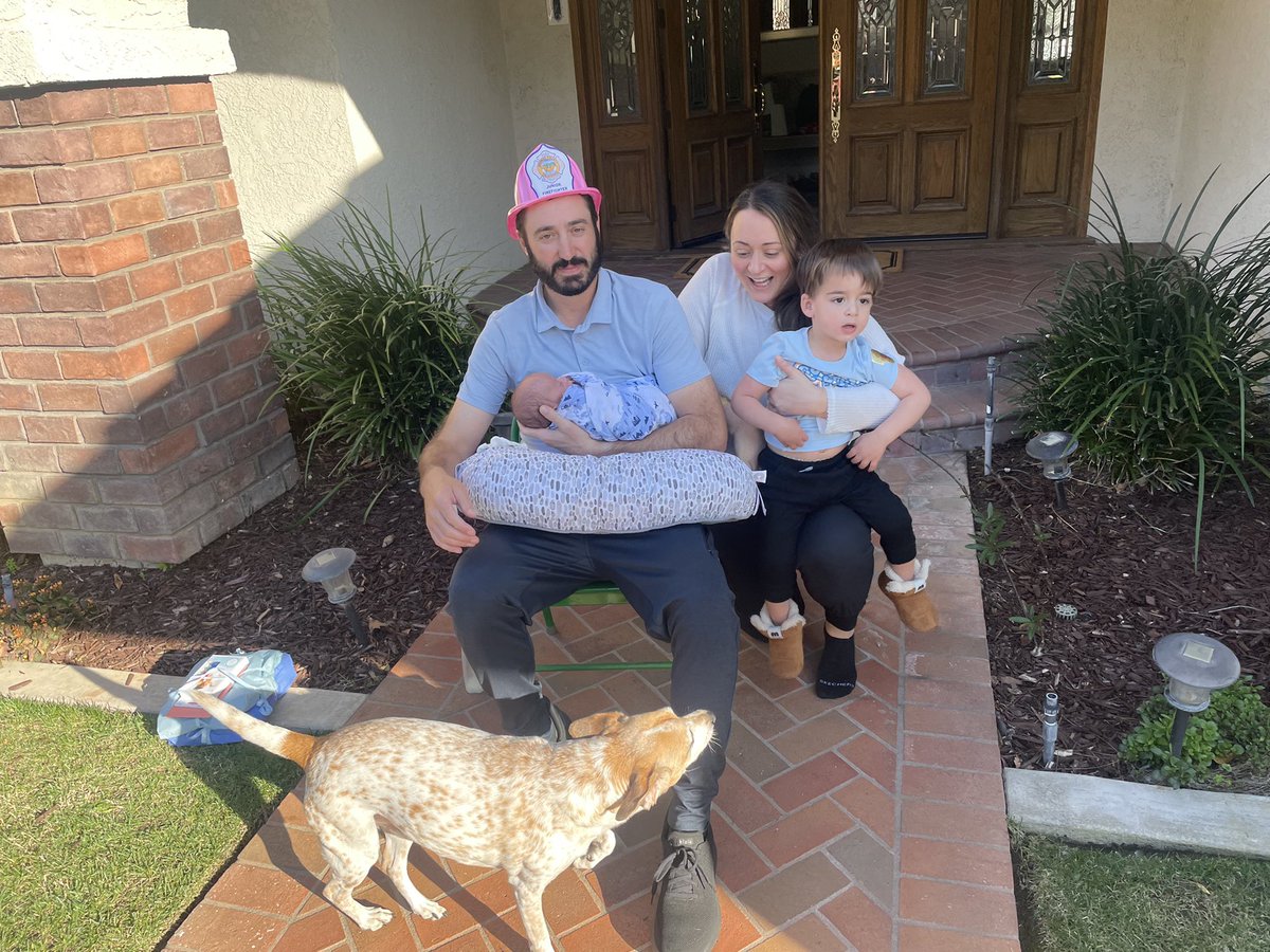 OCFireAuthority's tweet photo. North Tustin - What a wonderful day as OCFA firefighters welcomed home Rafi who was born at 28 weeks and has spent almost 10 weeks at CHOC’s NICU in Orange. Rafi was greeted by family, friends, &amp; OCFA FFs. Rafi received fabulous care at CHOC and now is home &amp; very healthy. https://t.co/x8Ppb0YzUu