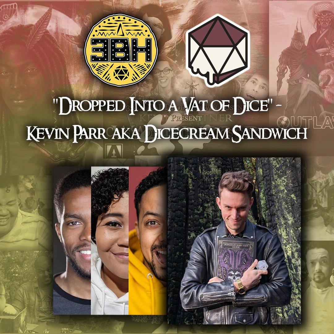 It's Kevin Parr, AKA  <a href="/dicecreamsammie/">Dicecream Sandwich</a> 

We delve deep into where it all began: his quest to become Dicecream Sandwich, the GenCon mainstage, and an incredible studio-based actual play!

Listen wherever your pods are cast &amp; Ad free on Patreon. Link In Bio.