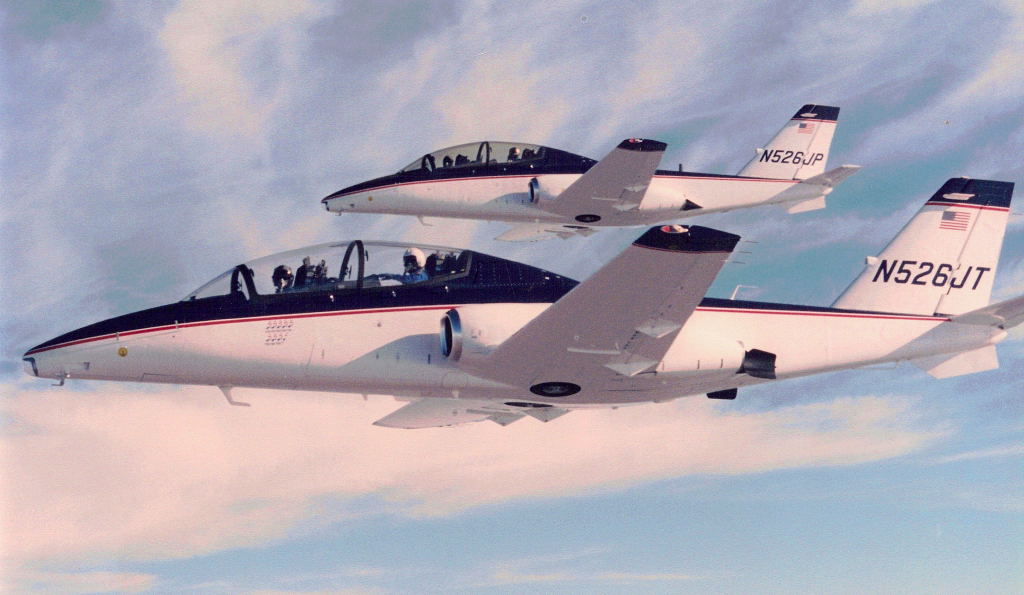 the Cessna 526, a contestant of the 1990s' JPATS program. based on the successful CitationJet design, many existing components including the engines were retained, though relocated nacelles and a new tail were necessitated. two prototypes were built before the end of the program.