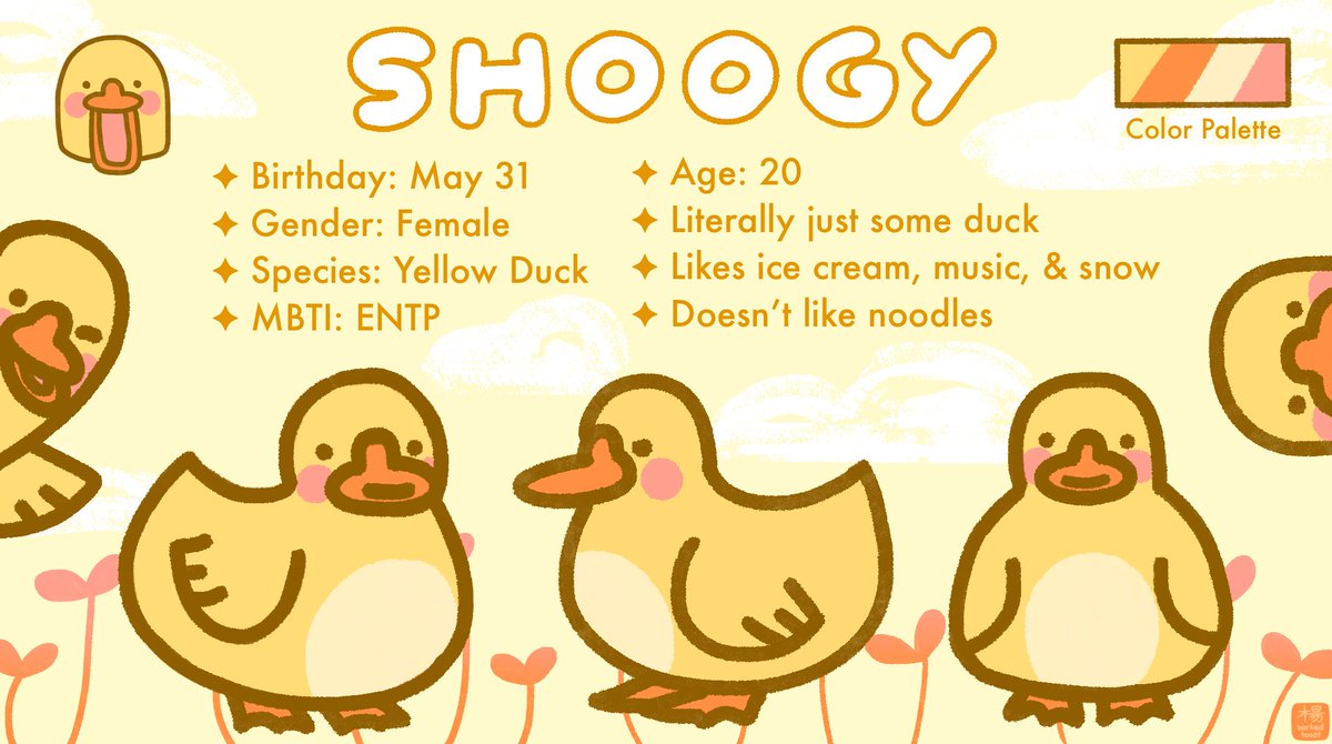 borkedtoast's tweet photo. Next in line after Chooby, is SHOOGY!! 🐤✨

Look at the funny duck 👍

#duck #duckoc #ocart #ocreferencesheet #ocreference #artwork #borkedtoastocs https://t.co/YDcQWknZCp