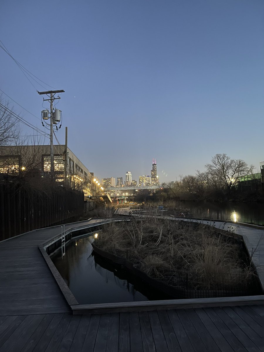 Quick visit to Wild Mile at dusk tonight - such a beautiful new urban space in #Chicago @UrbanRiv @chicagoriver