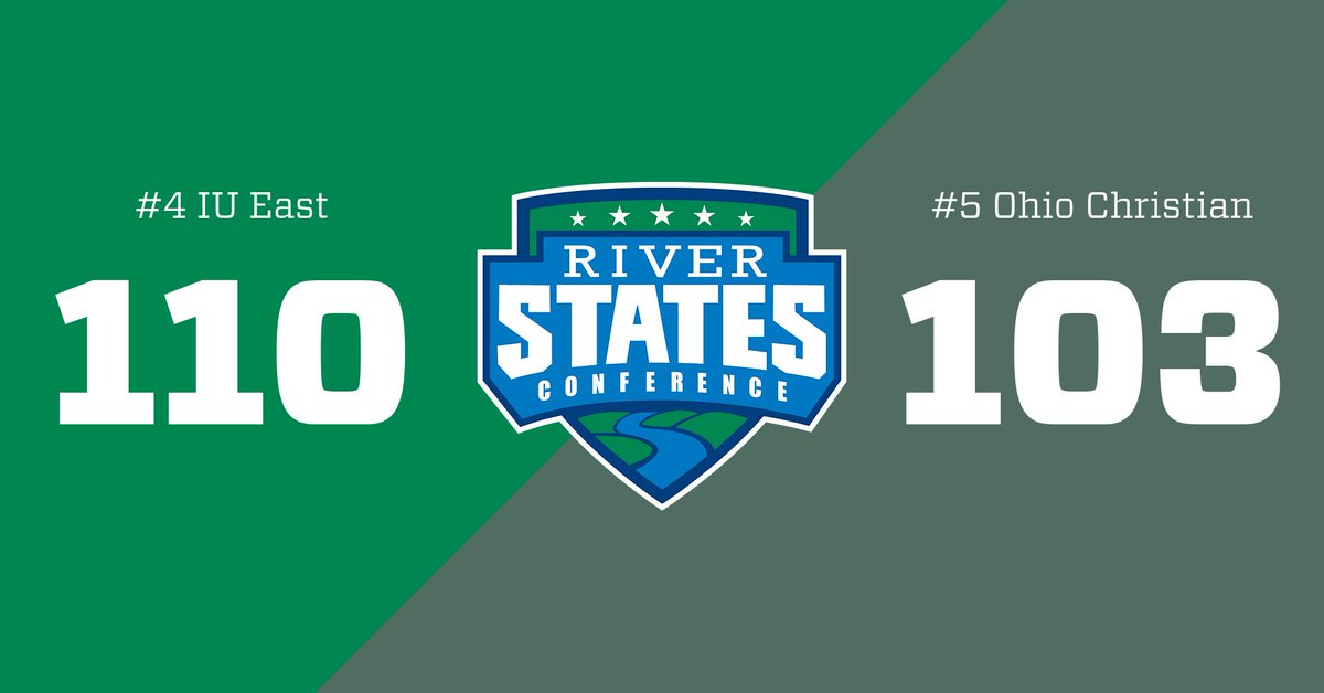 RiverStatesConf's tweet photo. #RSCWBB Championship -- First Round

#4 IU East def. #5 Ohio Christian, 110-103 (OT)

IUE: Griffin 30, Hudgen 18 &amp; 10 reb
OCU: Bolyard 39, Koons 25 &amp; 12, DeWeese 24

IU East moves on to play at #1 Rio Grande https://t.co/7e9SKFKZgC