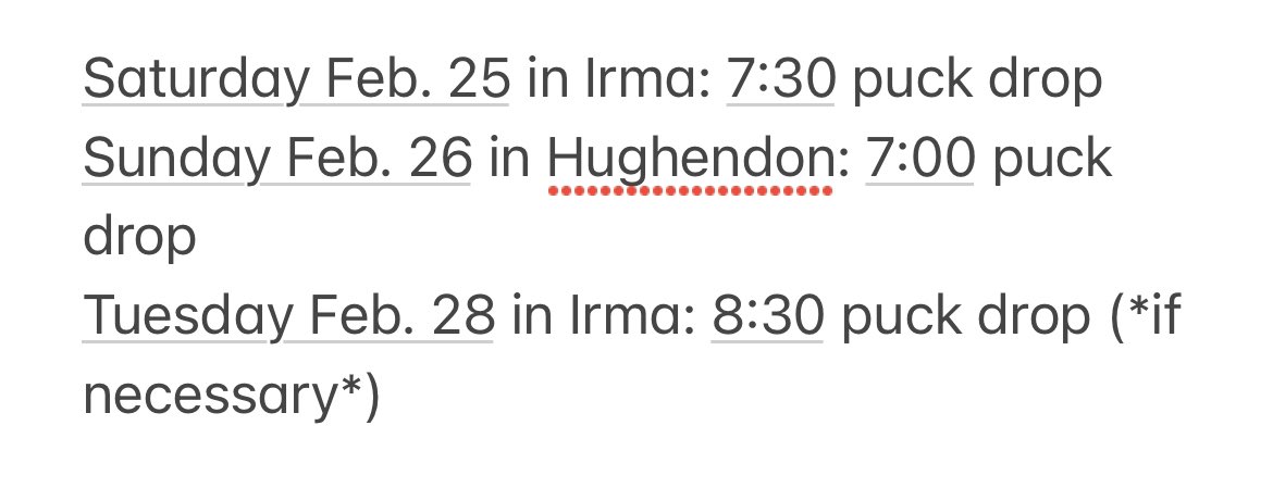 Best time of year Aces fans!! 1st round playoff schedule is out and we will be facing <a href="/JetsHughenden/">Hughenden Jets</a>!!! Everyone be sure to come out this Saturday to support to fellas!!