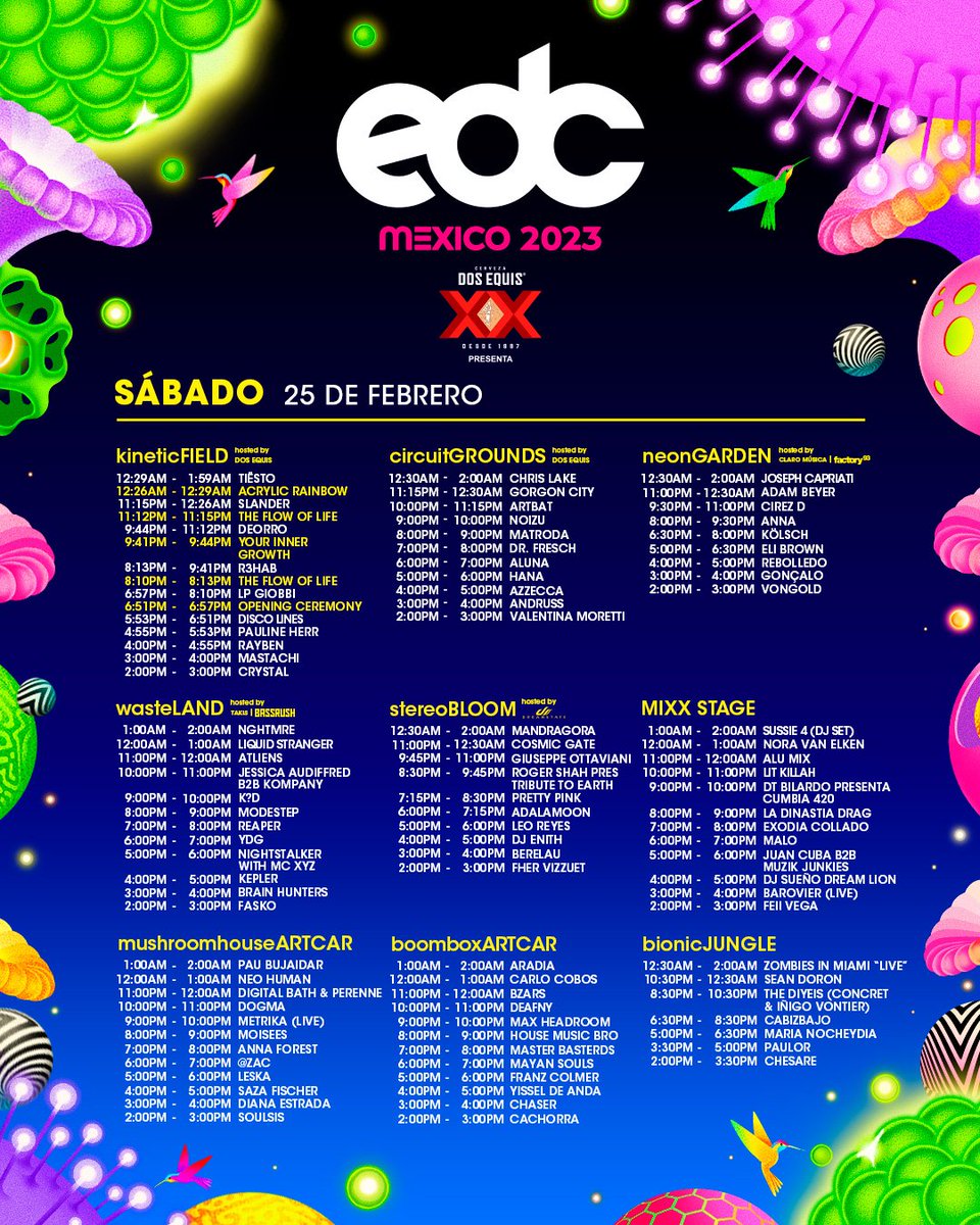 EDC Mexico schedule