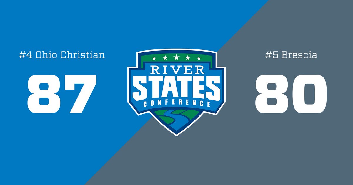 RiverStatesConf's tweet photo. #RSCMBB Championship -- First Round

#4 Ohio Christian def. #5 Brescia, 87-80

OCU: Salamone 23, Richardson 23
BU: Smith 23 &amp; 10 reb, Johnson 15

OCU advances to play at #1 IU Kokomo https://t.co/TLojqq89wT