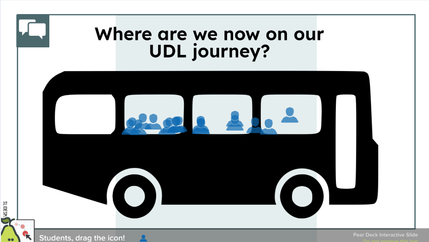 AplinEDU's tweet photo. Our #UDLinD5 class met again tonight
♥ I love these teachers!
🚌They're moving along #UDL journey together
🍐At the end of our @PearDeck they shared 💜s to show those who are helping them grow
#UDLNow #OurD5Story https://t.co/CGhxeXqHcy
