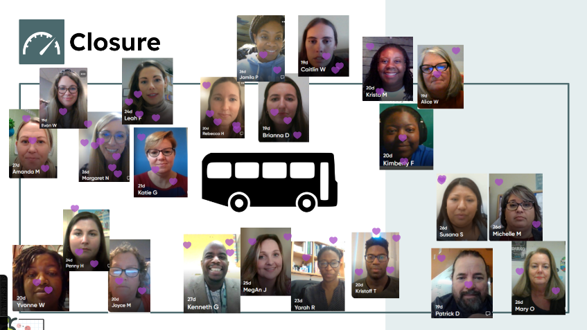 AplinEDU's tweet photo. Our #UDLinD5 class met again tonight
♥ I love these teachers!
🚌They're moving along #UDL journey together
🍐At the end of our @PearDeck they shared 💜s to show those who are helping them grow
#UDLNow #OurD5Story https://t.co/CGhxeXqHcy