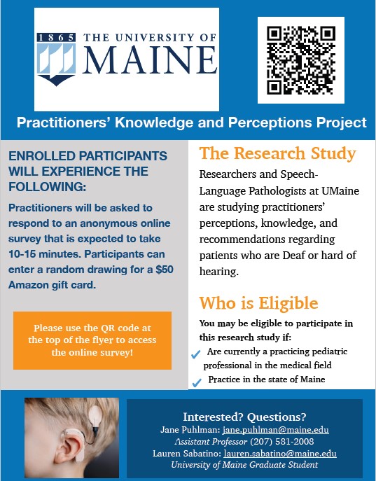 Are you a practicing pediatric professional in the medical field in Maine? Consider taking this <15 minute anonymous survey to support our graduate student's thesis