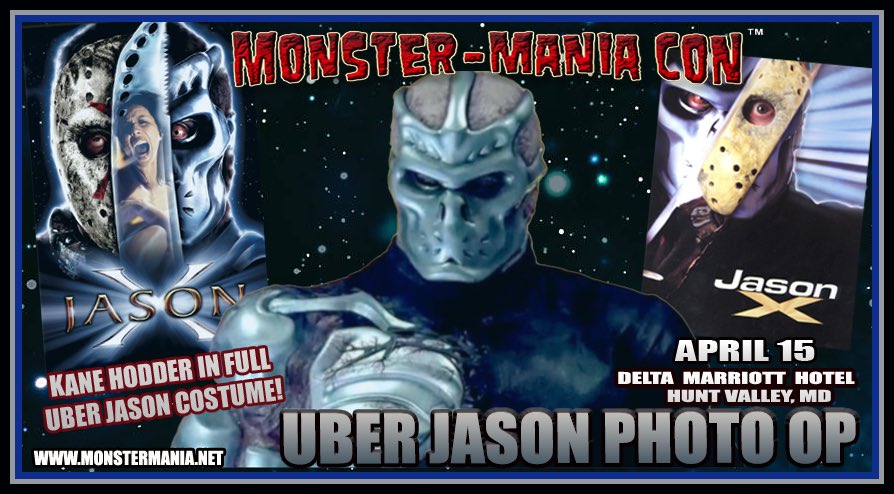 MonsterManiaCon's tweet image. KANE HODDER will be doing an UBER JASON from JASON X costume photo op at #MonsterMania April 15 in Hunt Valley, MD!
Photo ops: celebphotoops.com/event/2023-mon…
#Jason #JasonX #UberJason #CrystalLake #slasher #horror #horrorfamily #horrorfans #FridayThe13th #horrorcon