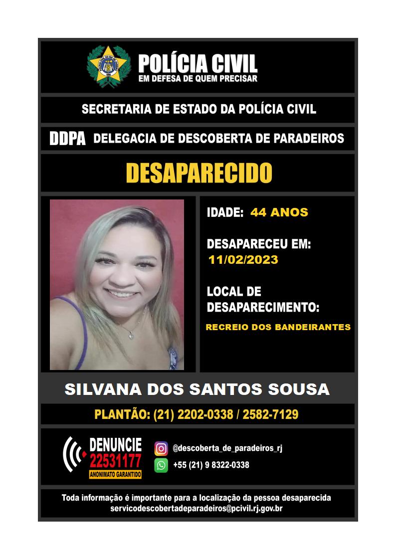 Devido a maldade das pessoas, mensagens ofensivas e a quantidade de tentativa de golpes entre outros. O artigo 66 do penal diz que fazer alegação falsa ou enganosa é crime, sem contar em tentativa de extorsão. desaparecidos.pcivil.rj.gov.br/pesquisar só digitar Silvana! #10diassemminhatia 😭😭😭