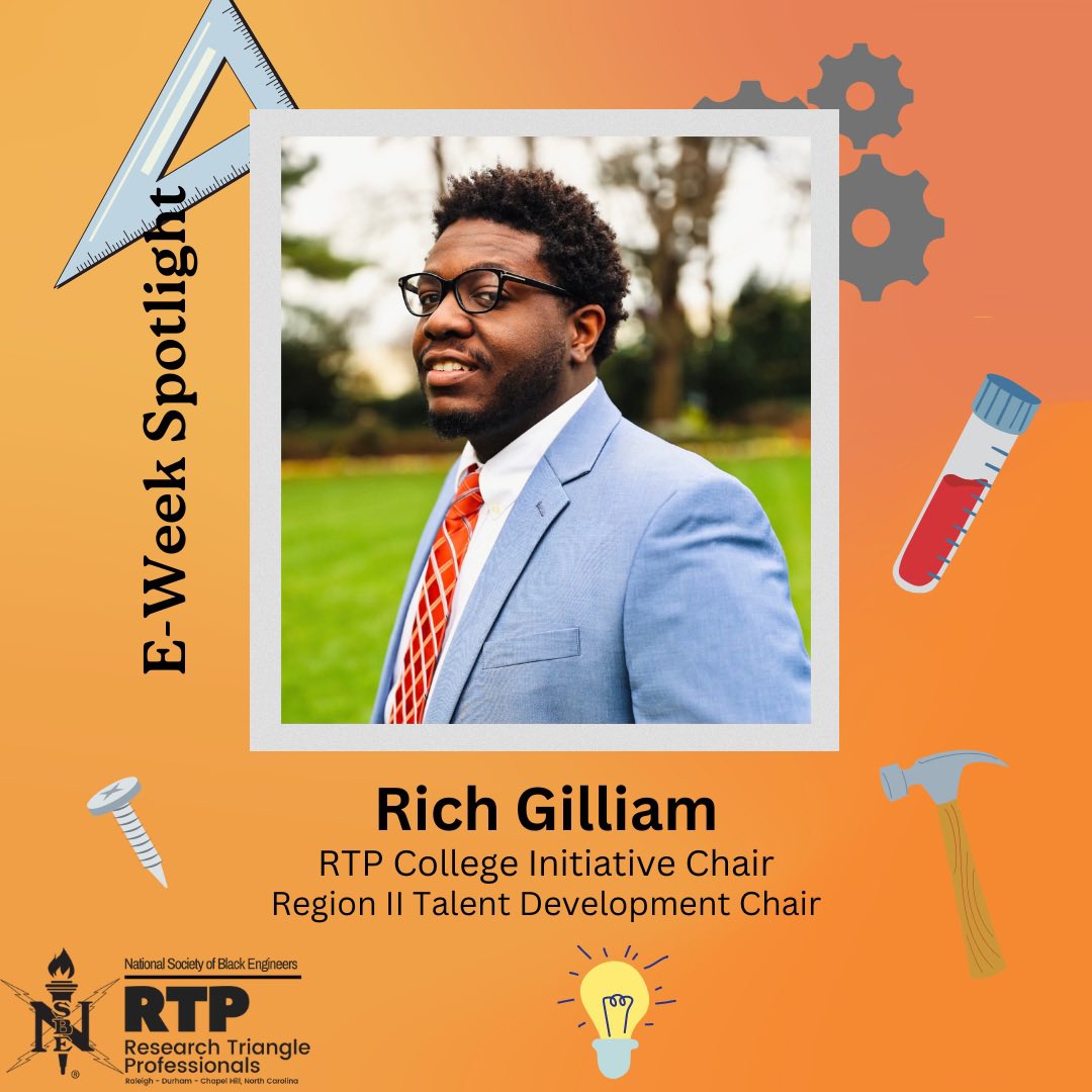 RTPNSBE's tweet photo. First, we have Mr. Rich Gilliam. Gilliam serves as the current RTP College Initiative (CI) Chair and Region II Talent Development Chair. Gilliam is an active member in his community and we are glad to have him!
•
•
•
Stay tuned for more spotlights. https://t.co/ElZkStyL3J