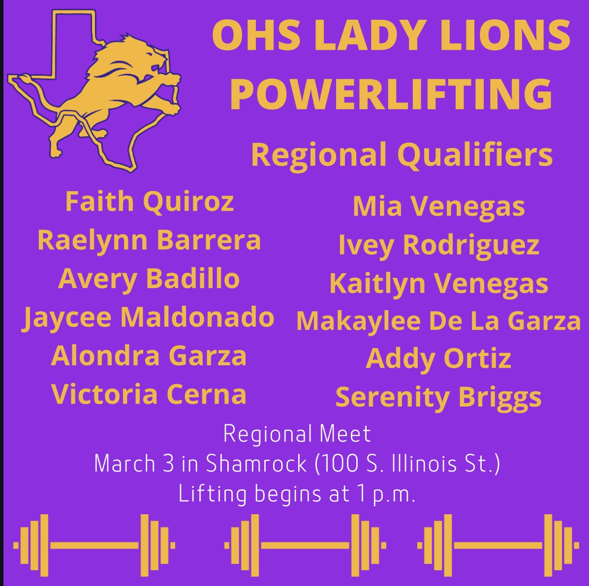 OzStockman's tweet photo. Congrats Lady Lions Powerlifters! https://t.co/CD3e0F9zXH