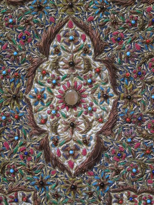 Ancient art of Zardozi (metal embroidery) with semi-precious stones, Persian in origin #WomensArt szz