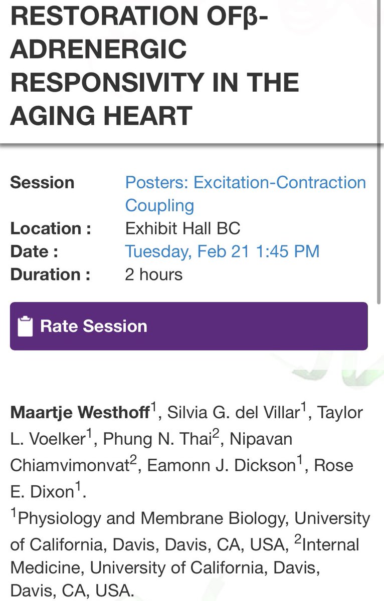 Having a great time hearing about all the new and exciting research at #BPS2023! If you are interested in learning about how aging alters β-adrenergic responsivity in the heart, and how we can restore this, stop by my poster B233 tomorrow afternoon!