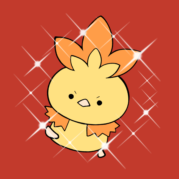torchic no humans animal focus pokemon (creature) simple background red background sparkle solo  illustration images