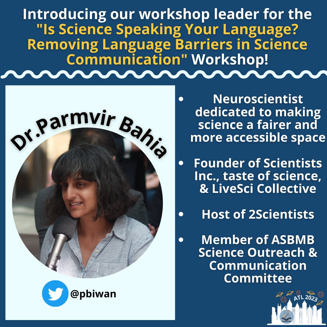 Introducing our workshop leaders, Ann K Emery & Dr.Parmvir Bahia! We know we are going to learn so much from these workshops 🤓 #comscicon #comscicon23 #conference #languagebarriers #datavisualization