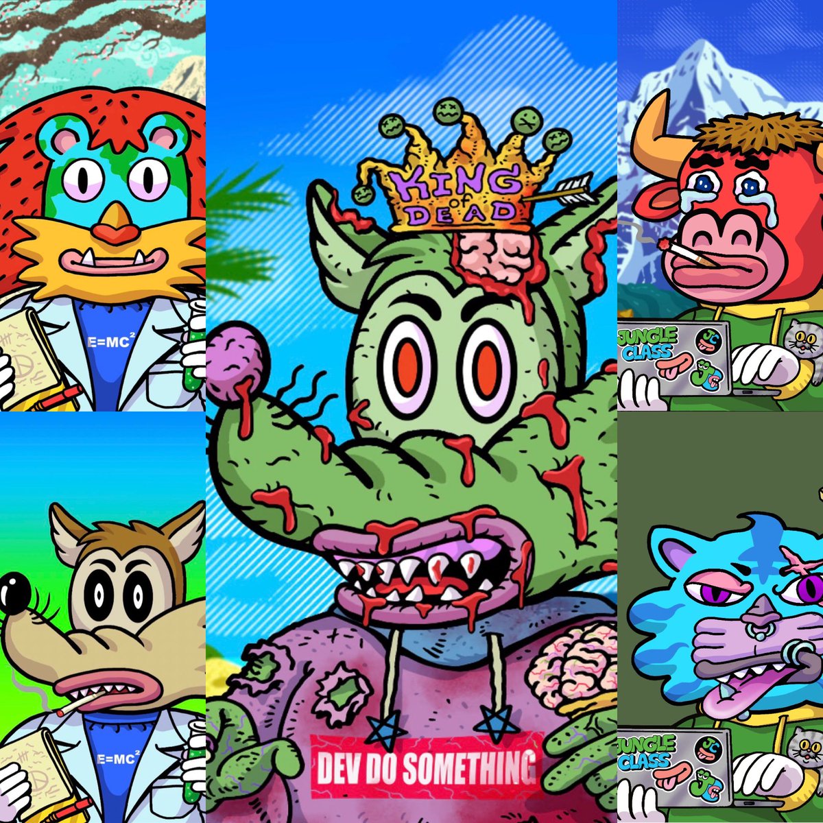Thailapino's tweet photo. @jungleclassnft @triPUCK Jungle Science Academy 

After one of their own was infected. The JSA are working diligently day and night to find a cure for the Jungle Puck!  A virus that turns all that are infected into zombies. Can the Devs and scientists find a cure before the Puck virus takes over? https://t.co/kijC5AI41o