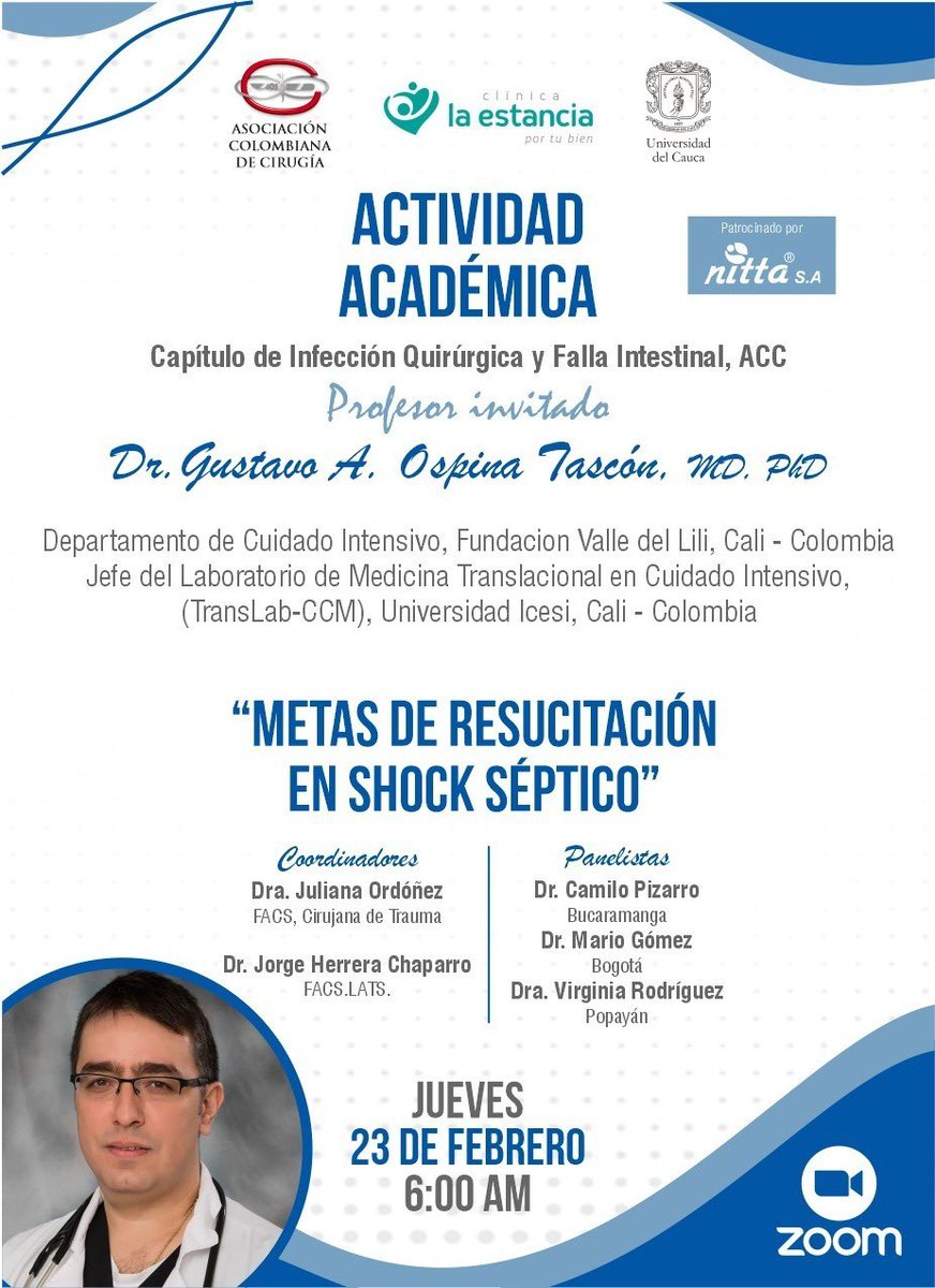AsColCirugía (@ascolcirugia) on Twitter photo Cordialmente invitados a actividad académica de este jueves 23/02/2023 6:00 am 🇨🇴 Link⬇️
us02web.zoom.us/j/81067616103?…
Código de acceso: 549169 <a href="/me4_so/">SoMe4Surgery</a> <a href="/Me4Trauma/">SoMe4Trauma</a> <a href="/julianita206/">Juliana Maria Ordoñez MD FACS MACC MSPT</a> <a href="/JorgeHe34342172/">Jorge Herrera</a> <a href="/revcolcirugia/">Revista Colombiana de Cirugia</a> <a href="/CirugiaUsabana/">Departamento de Cirugía Universidad de La Sabana</a> <a href="/CirugiaUN/">Cirugía General UN</a> <a href="/OscarGuevaraHPB/">Oscar Guevara</a> <a href="/AMCI_Colombia/">AMCI</a> #MedTwitter Cordialmente invitados a actividad académica de este jueves 23/02/2023 6:00 am 🇨🇴 Link⬇️
us02web.zoom.us/j/81067616103?…
Código de acceso: 549169 <a href="/me4_so/">SoMe4Surgery</a> <a href="/Me4Trauma/">SoMe4Trauma</a> <a href="/julianita206/">Juliana Maria Ordoñez MD FACS MACC MSPT</a> <a href="/JorgeHe34342172/">Jorge Herrera</a> <a href="/revcolcirugia/">Revista Colombiana de Cirugia</a> <a href="/CirugiaUsabana/">Departamento de Cirugía Universidad de La Sabana</a> <a href="/CirugiaUN/">Cirugía General UN</a> <a href="/OscarGuevaraHPB/">Oscar Guevara</a> <a href="/AMCI_Colombia/">AMCI</a> #MedTwitter