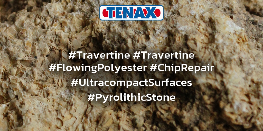 TenaxUSA's tweet image. #Travertine #Travertine #FlowingPolyester #ChipRepair #UltracompactSurfaces #PyrolithicStone
