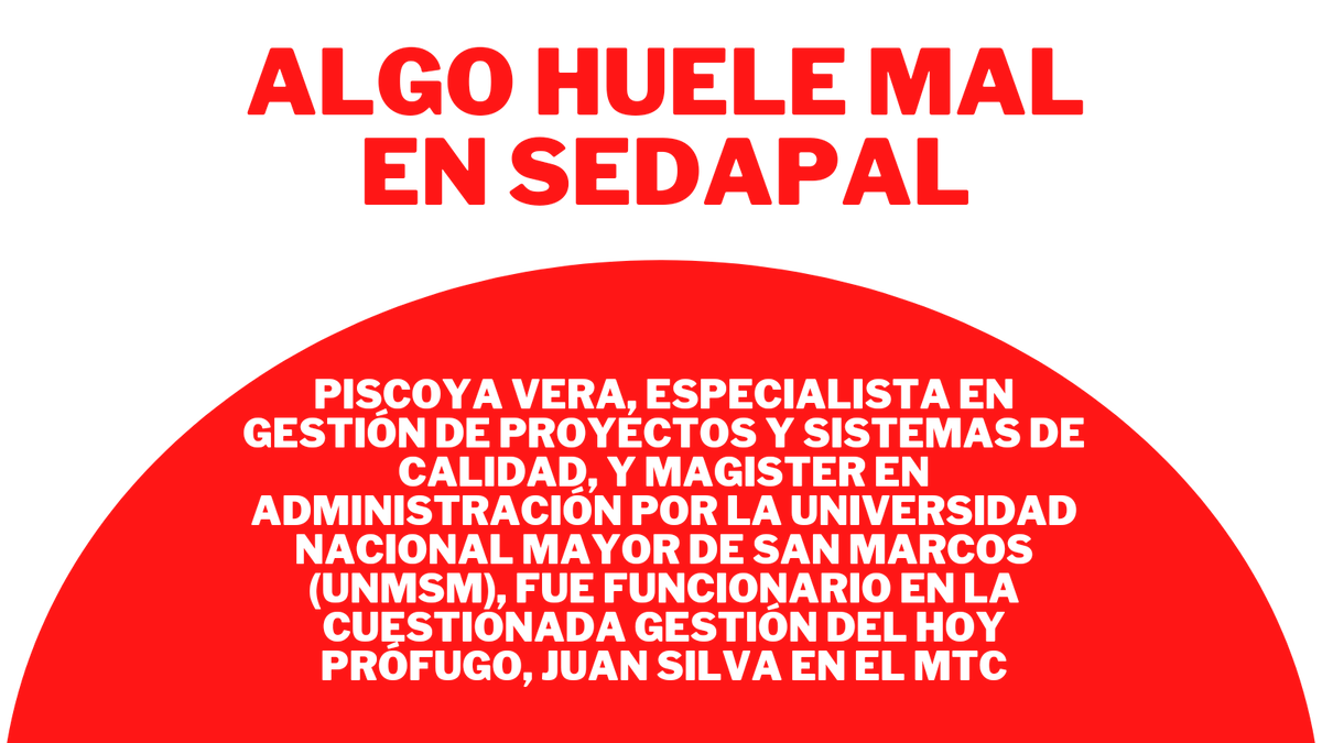 #SedapalHueleMal
Sindicato de entidad del stado denuncia irregularidades
Más información:
caretas.pe/nacional/sindi…