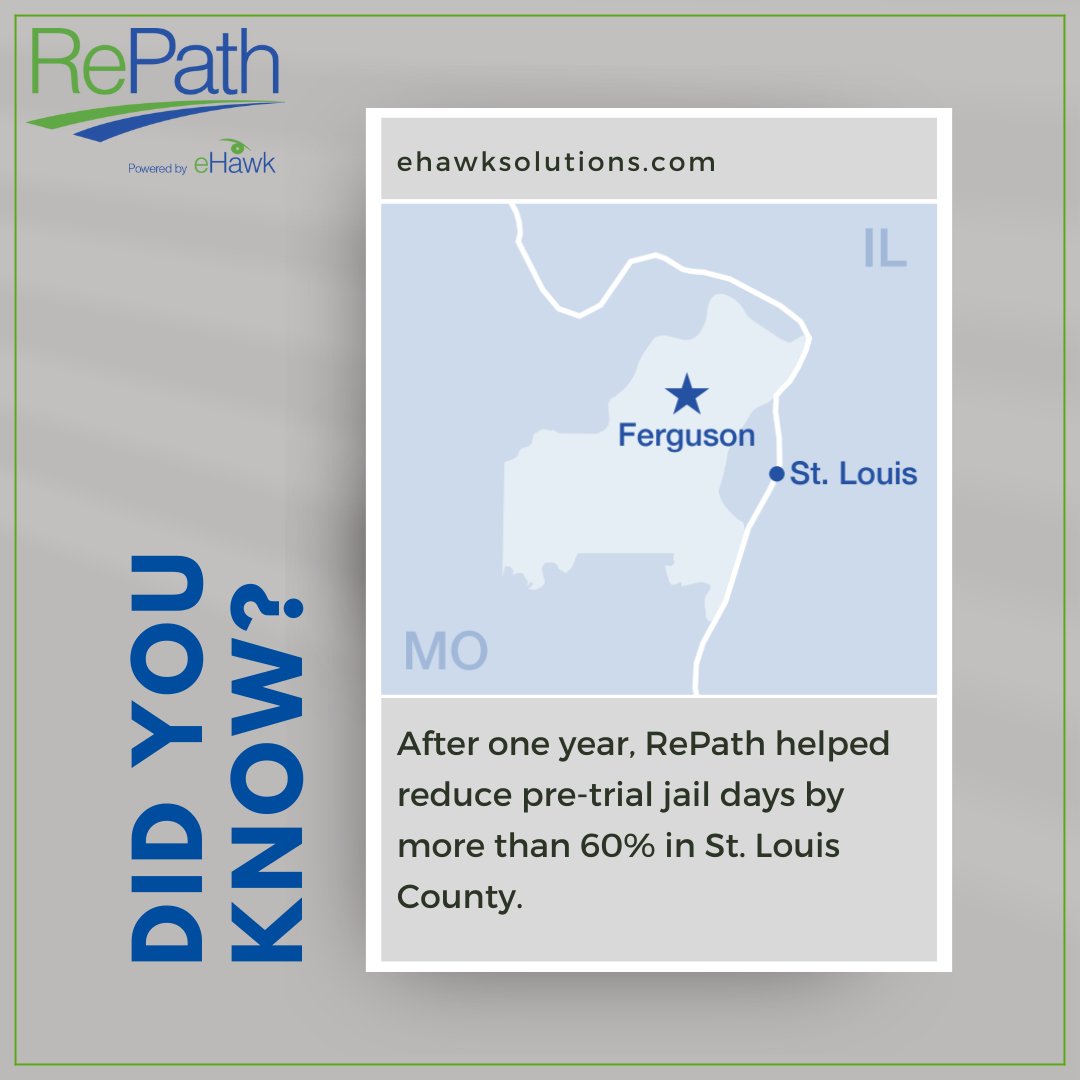 repathapp's tweet image. Did you know RePath has been improving outcomes in St. Louis County, MO? 
 
Based on the results, Missouri expanded the use of RePath statewide in 2021. 

To learn more about the RePath platform, visit our website at ehawksolutions.com  

#RePathApp #eHawk #RePath
