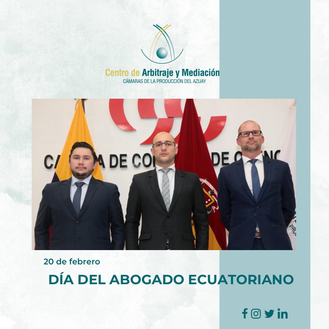 cam_cuenca's tweet photo. Este 20 de febrero se celebra el 𝗗í𝗮 𝗱𝗲𝗹 𝗔𝗯𝗼𝗴𝗮𝗱𝗼 𝗲𝗻 𝗘𝗰𝘂𝗮𝗱𝗼𝗿.

Desde 1945 se conmemora en honor a Luis Felipe Borja Pérez, quien ha sido considerado el abogado más prestigioso de la historia ecuatoriana ⚖️🇪🇨.

#abogados #ecuador #Cuenca https://t.co/eoifUPJ0sz
