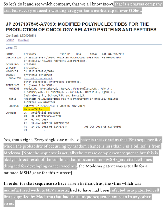 HateTheMachine's tweet photo. A Joke that'll not stand test of time
"You can handle a little #Moderna"
https://t.co/FzmUmNqztJ
#SarsCov2 cells acquired Moderna mutation #CTCCTCGGCGGGCACGTAG
Moderna, #MSH3
https://t.co/omvQfQemBj
https://t.co/FzmUmNqztJ
#mRNA in blood after 28 days
https://t.co/rjMx37qXyl https://t.co/jIk2Ejphkx