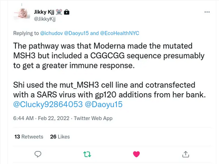 HateTheMachine's tweet photo. A Joke that'll not stand test of time
"You can handle a little #Moderna"
https://t.co/FzmUmNqztJ
#SarsCov2 cells acquired Moderna mutation #CTCCTCGGCGGGCACGTAG
Moderna, #MSH3
https://t.co/omvQfQemBj
https://t.co/FzmUmNqztJ
#mRNA in blood after 28 days
https://t.co/rjMx37qXyl https://t.co/jIk2Ejphkx