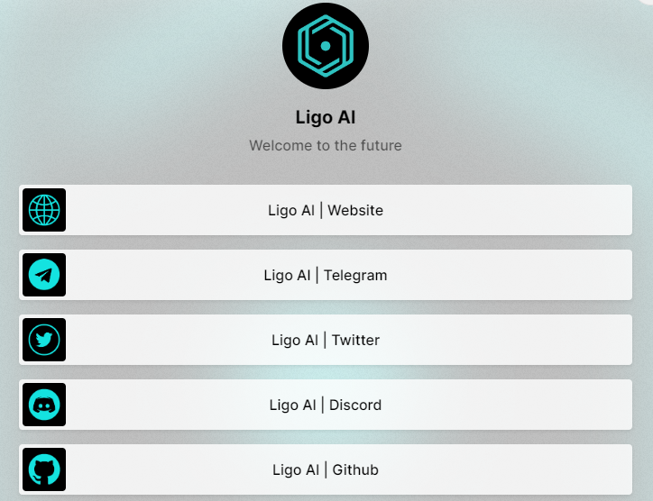 All Ligo AI links in one place
------------------------
 linktr.ee/ligoai 
------------------------

#LigoAI #LAI #ArtificialIntelligence #Innovation #Technology #Blockchain #DeepLearning #MachineLearning #DataScience #AI #ML